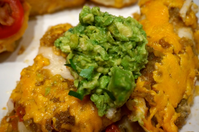 Chicken Enchiladas with Green Chilis and Guacamole photo by Kathy Miller