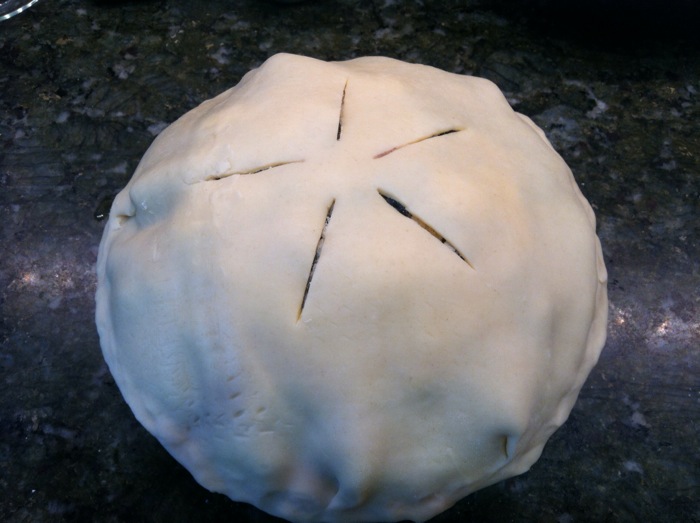 Laura's Blueberry Pie ready for the oven photo by Kathy Miller