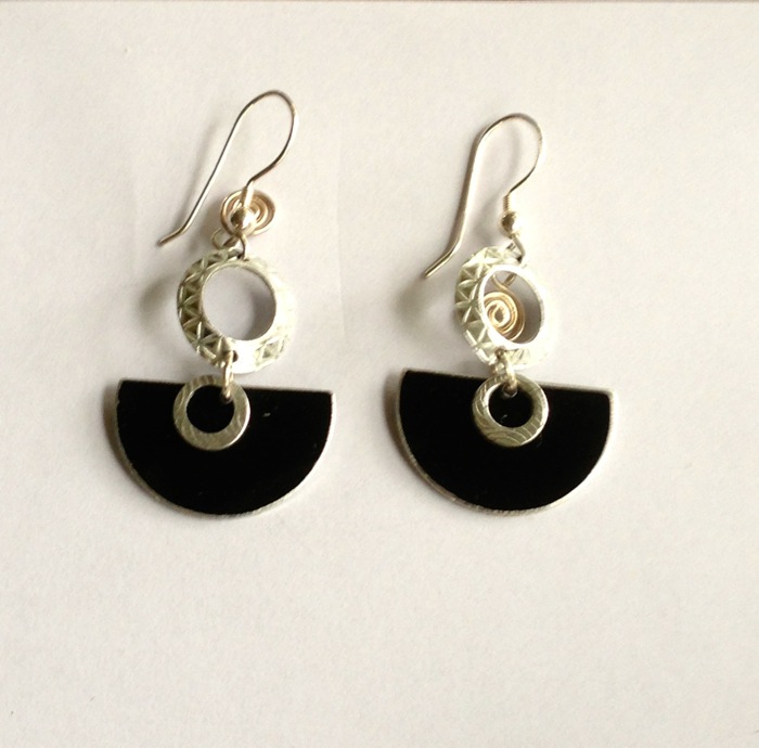 Black and silver earrings Shrimp Festival photo by Kathy Miller