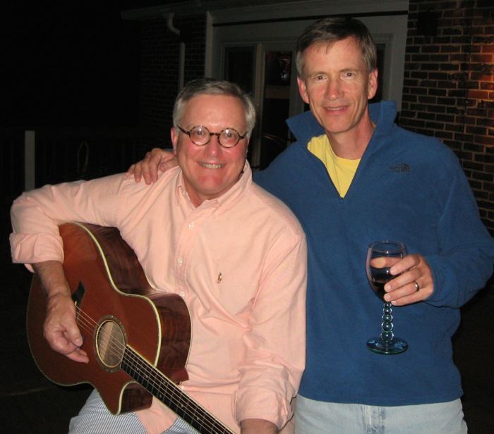 Robert & Dave celebrate the first day of the Masters photo by Kathy Miller