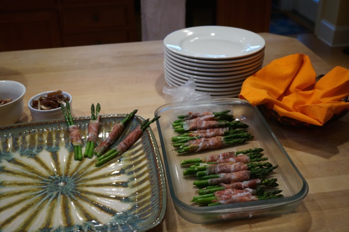 Prosciutto wrapped asparagus spears photo by Kathy Miller