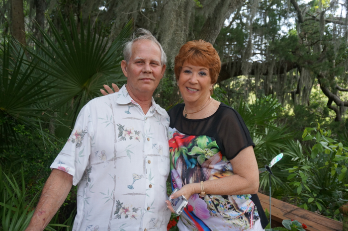 Joe and Mary under the big oak trees photo by Kathy Miller