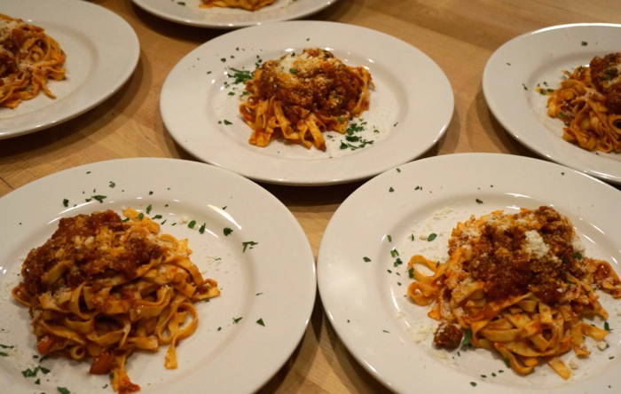 Homemade Fettuccine with Ragu Bolognese photo by Kathy Miller