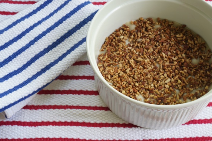 Pecans Layered on Crust then covered with blueberries photo by Kathy Miller