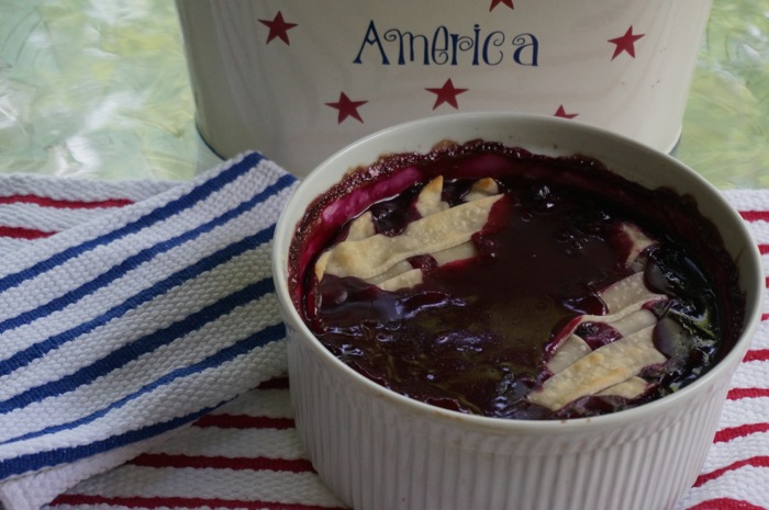 Blueberry Pecan Cobbler with baked crust photo by Kathy Miller