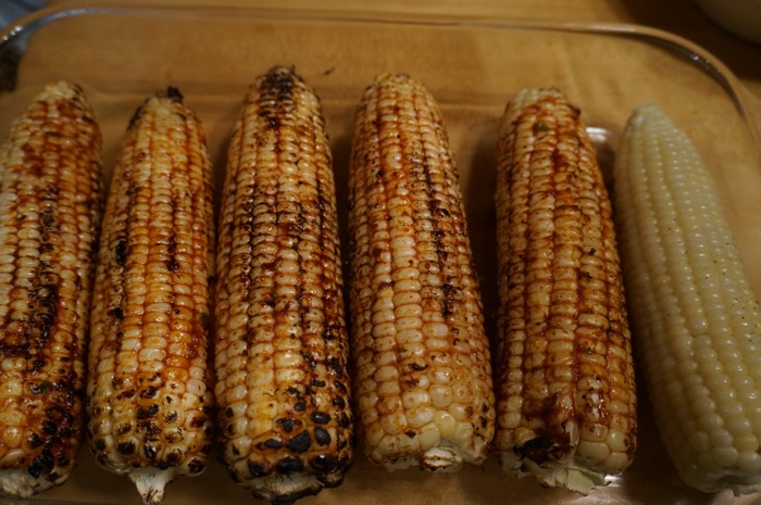 Spicy Grilled Corn with Vern's lone one photo by Kathy Miller