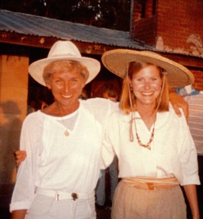 Glo and Kathy at wedding party photo by Kathy Miller