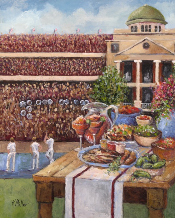 TAILGATING IN AGGIELAND PAINTING BY KATHY MILLER