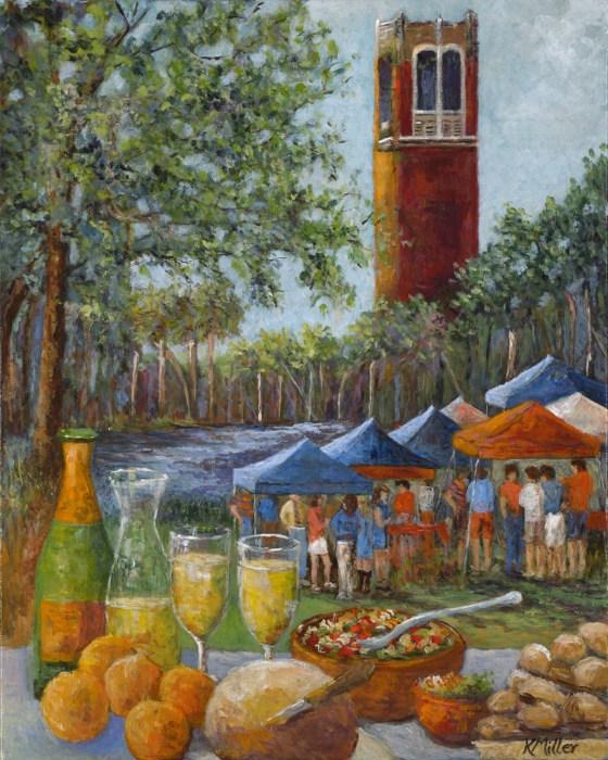 Tailgating In the Swamp painting by Kathy Miller