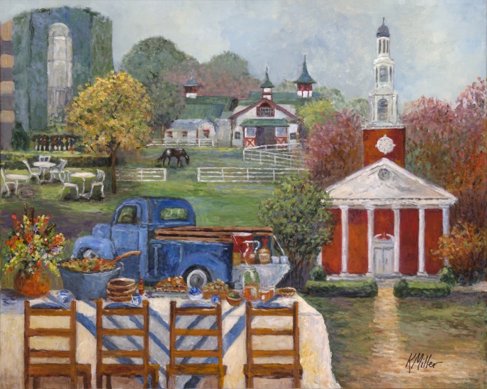 Tailgating in Kentucky Bluegrass Country painting by Kathy Miller