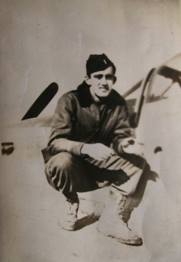 Edward McGimsey on wing of P-51 Mustang photo by Kathy McGimsey Lindquist