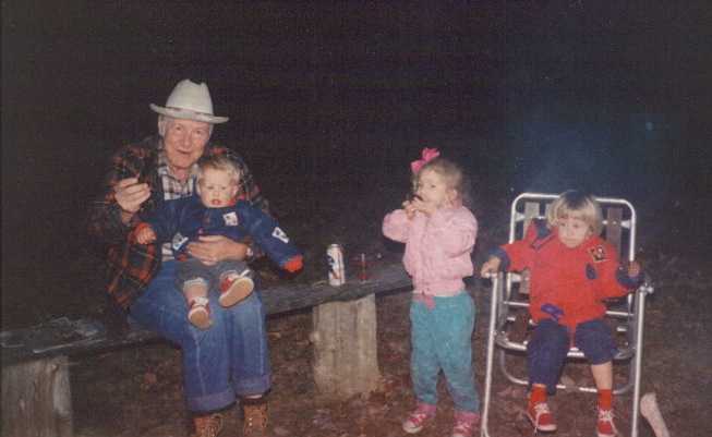 Granddaddy Jim around the campfire