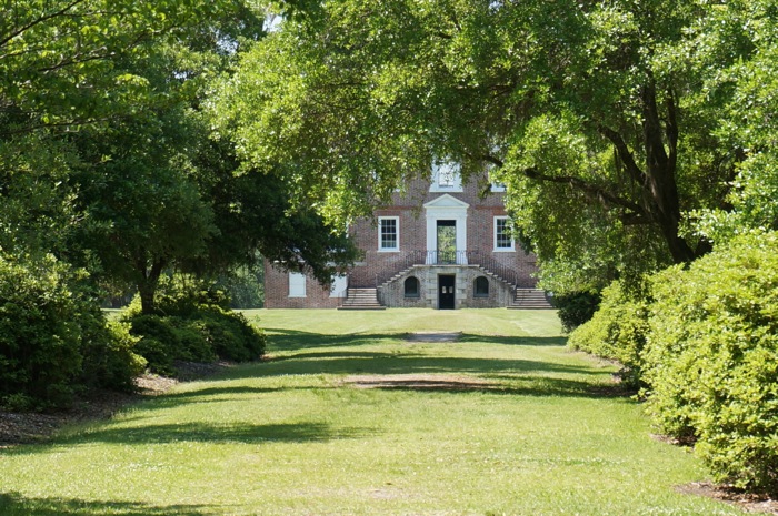 View from river back to Drayton Hall photo by Kathy Miller