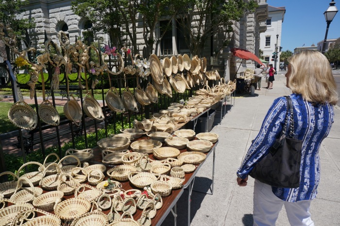 Laura and the Sweetgrass baskets Charleston SC photo by Kathy Miller