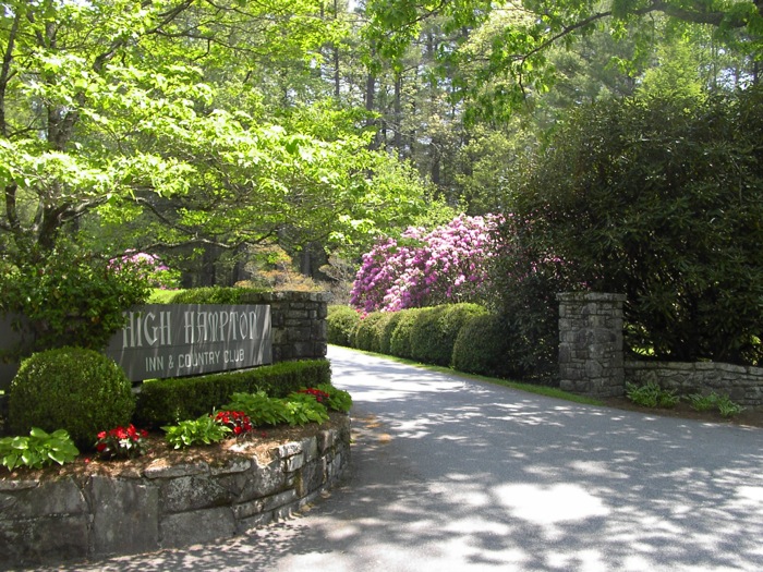 High Hampton Inn with Catawba Rhodos blooming photo by Kathy Miller