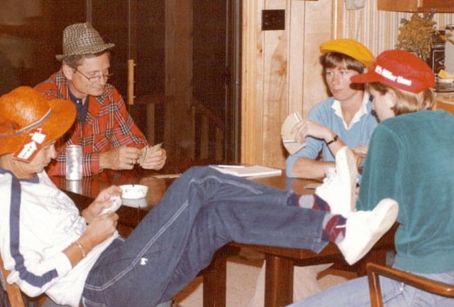 Pops playing Spades with Glo, Liz and Kathy photo by Kathy Miller