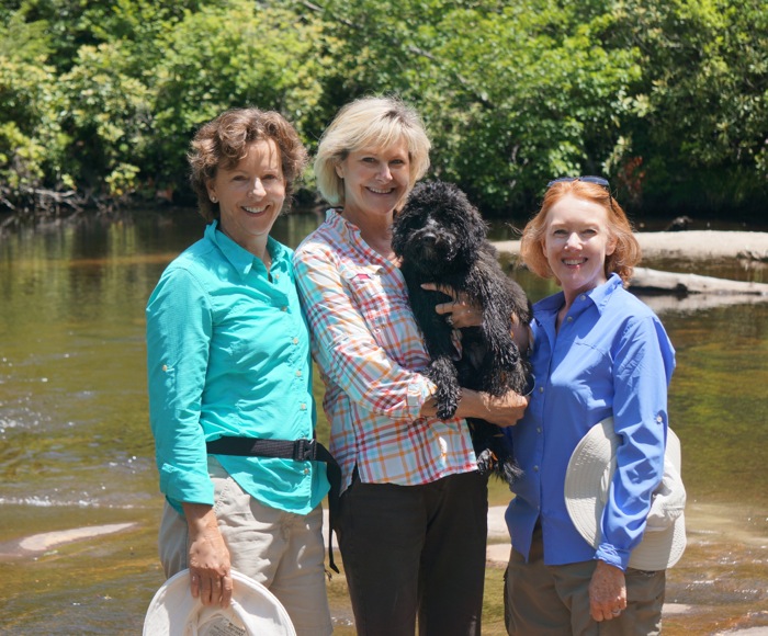 The girls at Granny Burrell Falls Panthertown Valley photo by Kathy Miller