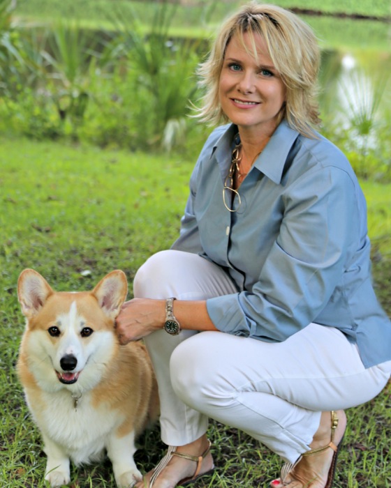 Susan Scarborough with her dog photo by Susan Scarborough