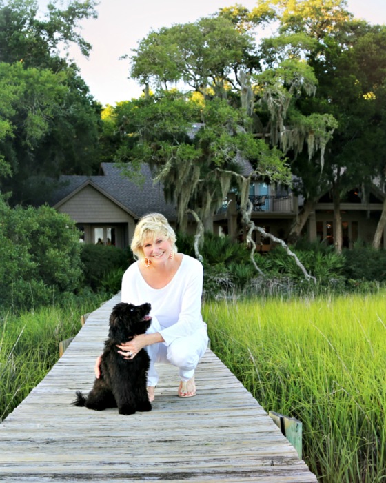 Kathy Miller with Sheldon, photo by Susan Scarborough for South Island Living article