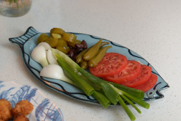 Relish Tray with Catfish Fry photo by Frank Cobb Photography