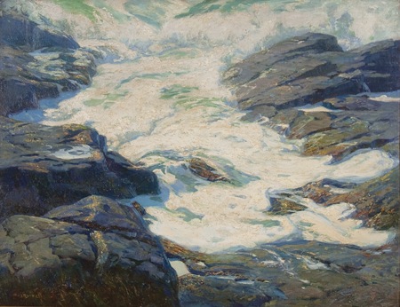 "White Surf Monhegan Island painting by Wilson Irvine from Revisiting Monhegan's Celebrated 1914 Art Exhibition