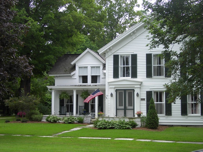 white clapboard house in Dorset Vermont photo by Kathy Miller