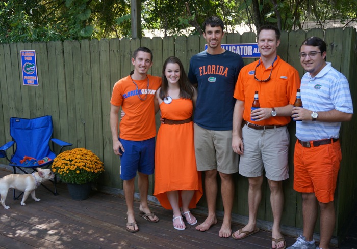 More orange than blue at this tailgate photo by Kathy Miller