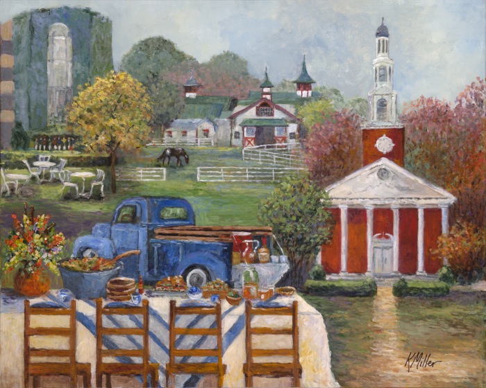 Tailgating In Kentucky Bluegrass Country painting by Kathy Miller