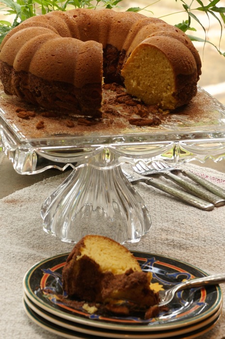 Sooner Coffee Cake from Bob and Carol Stoops, Head coach at the University of Oklahoma, courtesy of Loran Smith, Spread Formation: Tailgating & Home Recipes From College Football Greats! photo by Kathy Miller