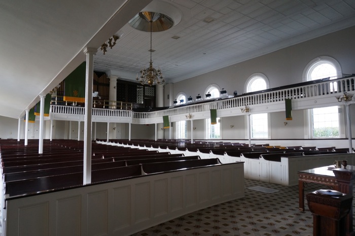 Balcony in First Presbyterian Church supposedly the inspiration for Mark Twain's famous funeral scene in Tom Sawyer photo by Kathy Miller