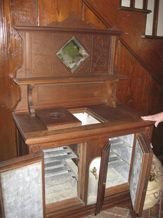 Ice box with spigot, Rosalie Mansion, Natchez, MS photo by Kathy Miller