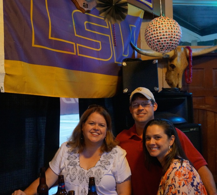 Jennifer and Will with friend at The Corner Bar Natchez, Mississippi photo by Kathy Miller