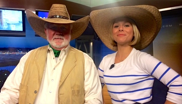 Hank Burdine and Lucy from Good Morning Mississippi with their hats photo by Hank Burdine