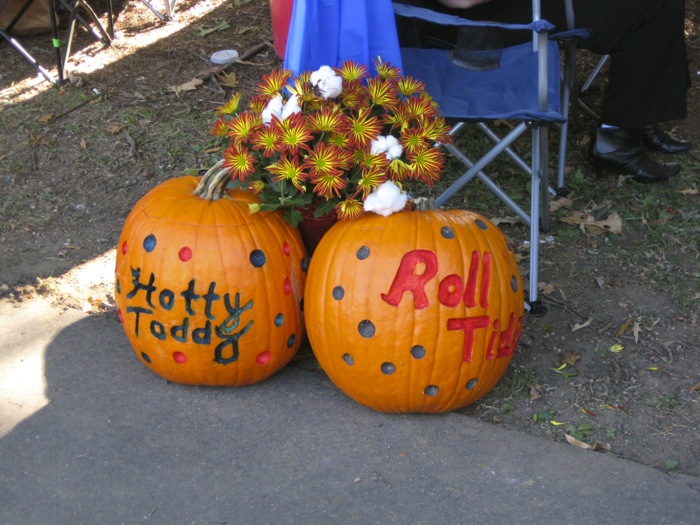 Pumpkins with Hotty Toddy and Roll Tide photo by Kathy Miller