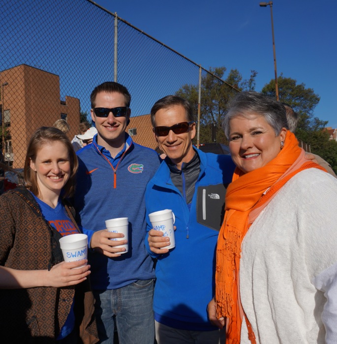 Lizzy, James, Dave with Joy at Vol Walk photo by Kathy Miller