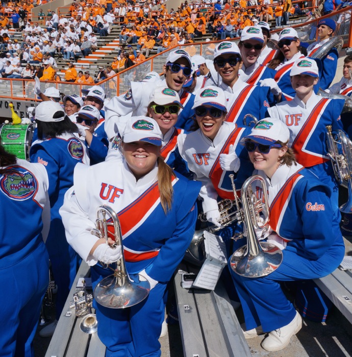 Gator band members enjoy pregame photo by Kathy Miller