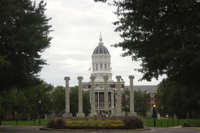 The famous columns at the Universtiy of Missouri photo by Kathy Miller