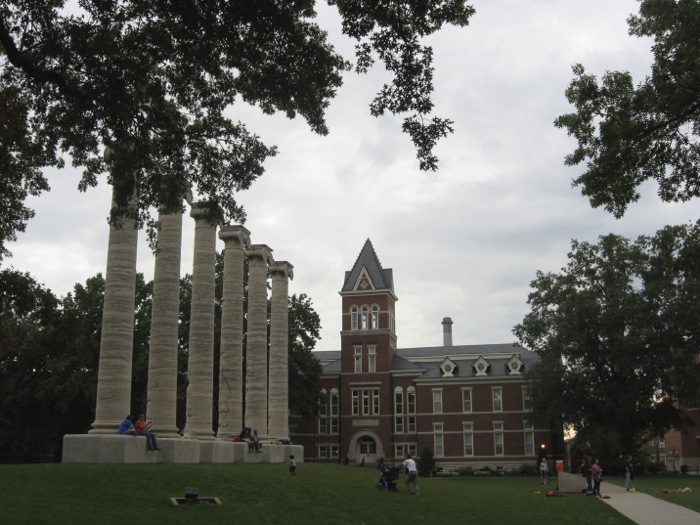 Another perspective of University of Missouri campus with the Columns photo by Kathy Miller
