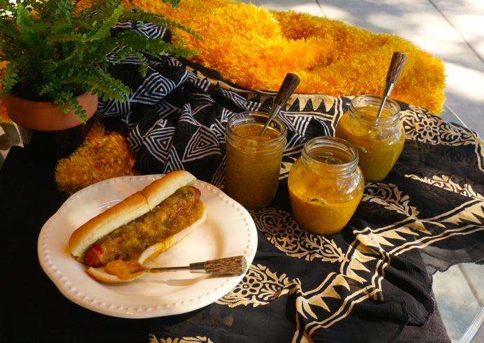 Hotdogs with homemade yellow mustard photo by Kathy Miller