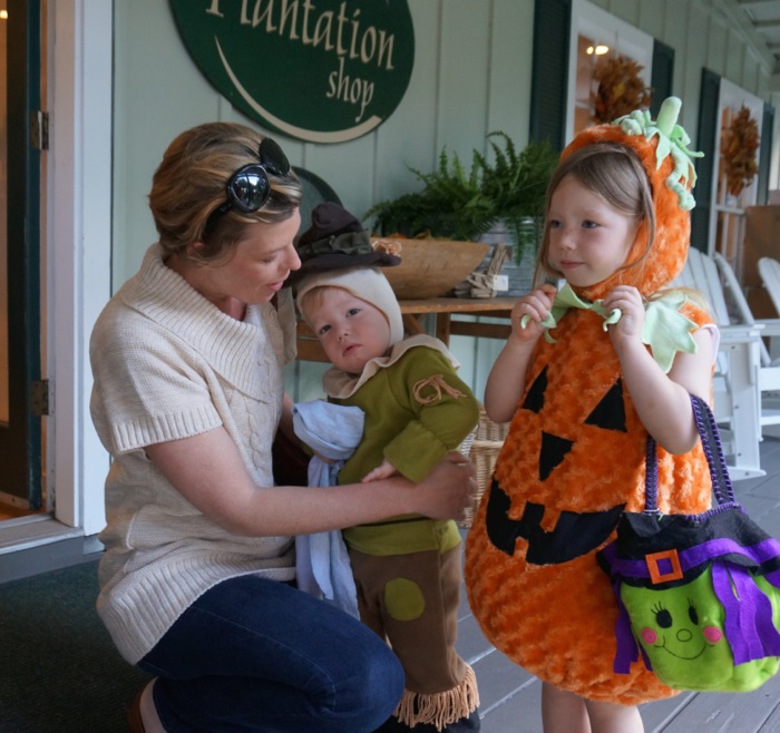 Halloween Trick or Treaters on the porch at The Plantation Shop Amelia Island Fl photo by Kathy Miller