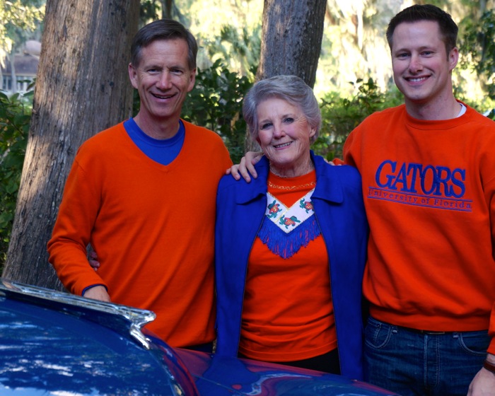 Dave, Anne and James in Gator orange photo by Kathy Miller