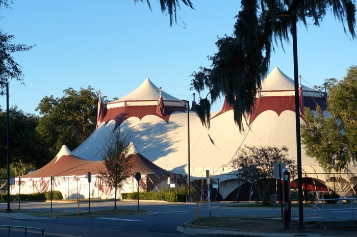 FSU, Florida State University Circus tent photo by Kathy Miller