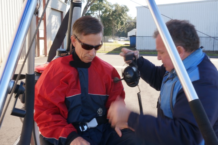 Dave and pilot, Kent Heitainger president of Hang Glide USA photo by Kathy Miller