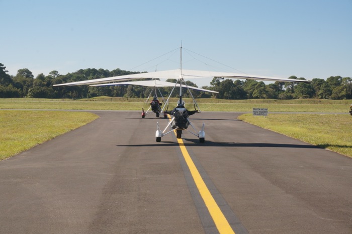 Two trikes leaving for flight photo by Kathy Miller