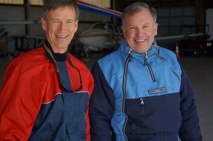 Dave and Kent, FAA licensed pilot on return photo by Kathy Miller