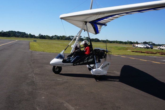 Kathy and pilot Gene ready for takeoff photo by Kathy Miller