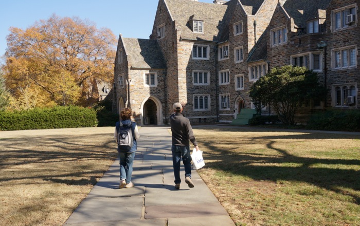 Dorm on Duke campus where Dave lived his freshman year photo by Kathy Miller