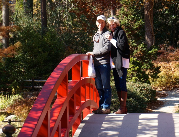 Dave and Kathy visit the Red Bridge, Duke Gardens photo by Kathy Miller