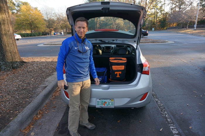 Dave and my Tennessee rolling cooler photo by Kathy Miller