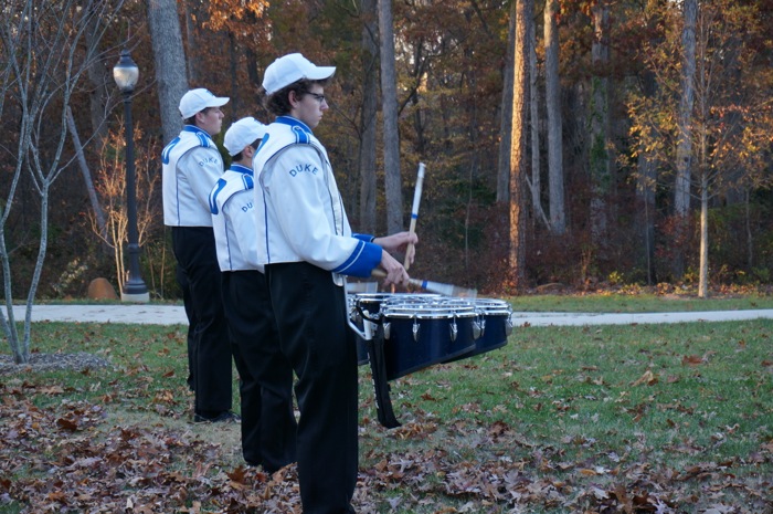 Duke University drummers pregame routine photo by Kathy Miller